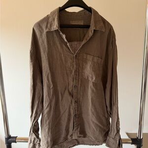 Abercrombie & Fitch Taupe Linen Shirt